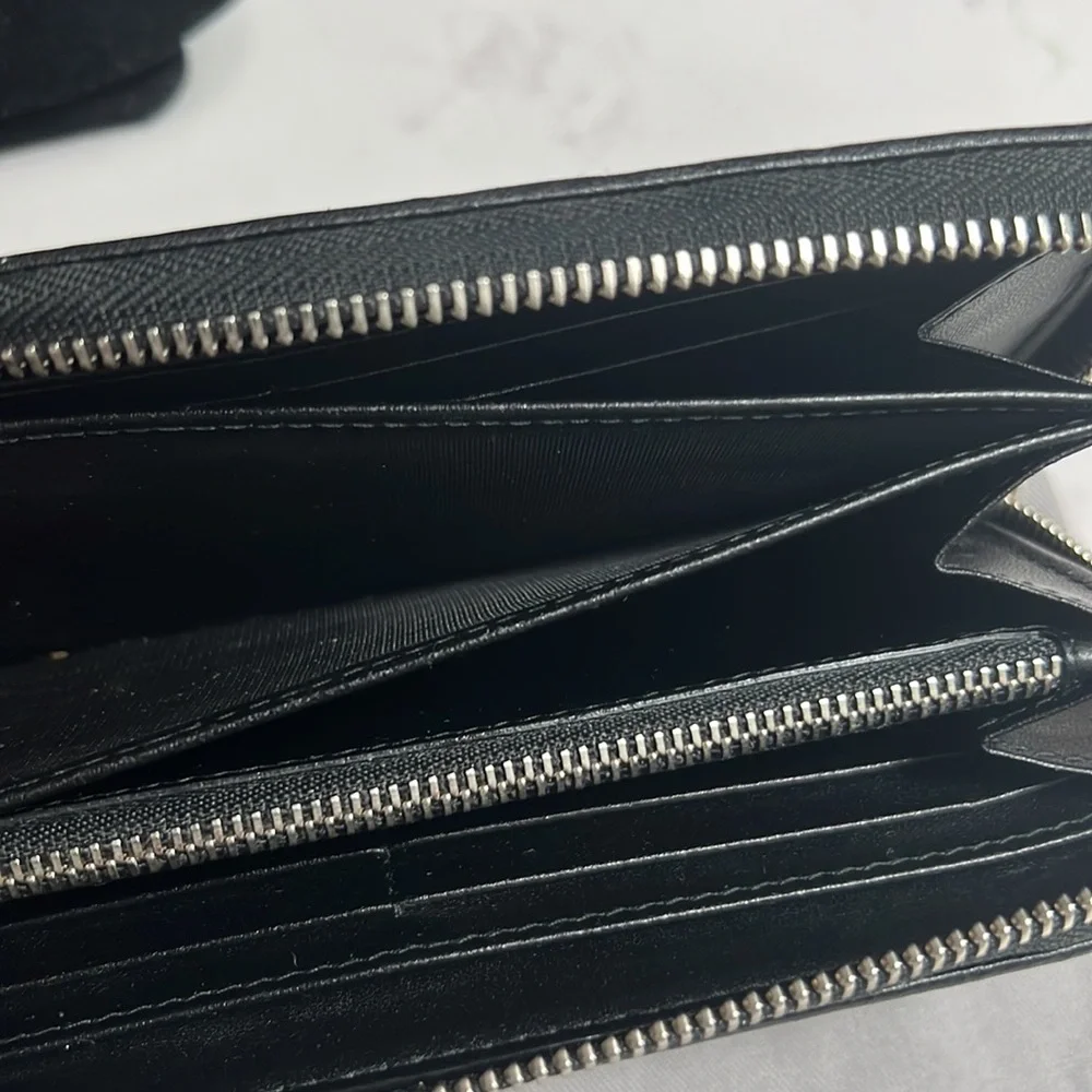 Dior Black Quilted Leather Zip Wallet